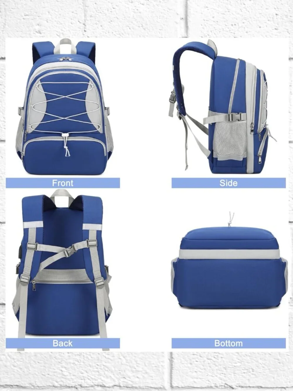 NWOT! Laptop Backpack w/USB Cord & Port, Bottle Pockets/Luggage Strap/Anti-Theft